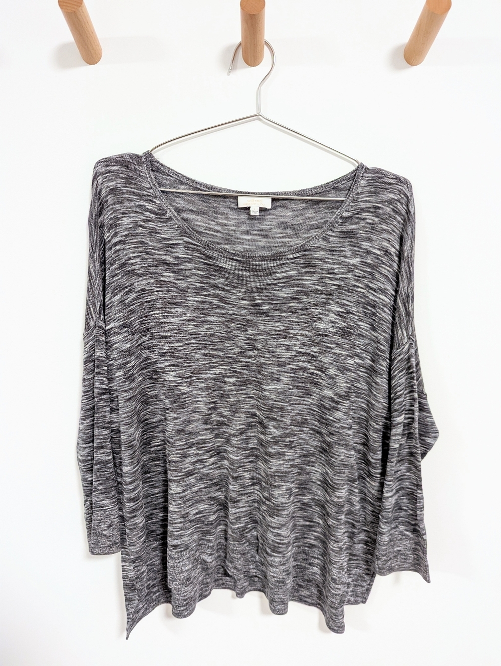Wilfred Space Dye Soft Knit Pullover Sweater – Grey, Women's L